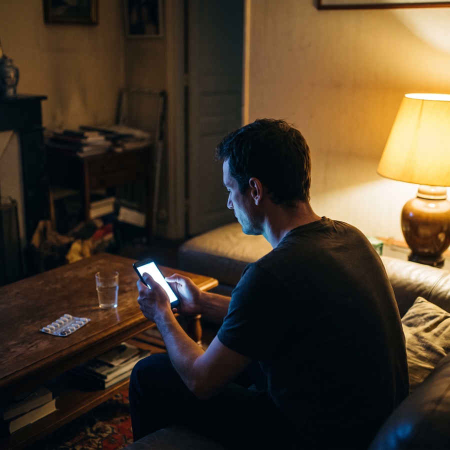 Un cliente a casa sua, il telefono in mano